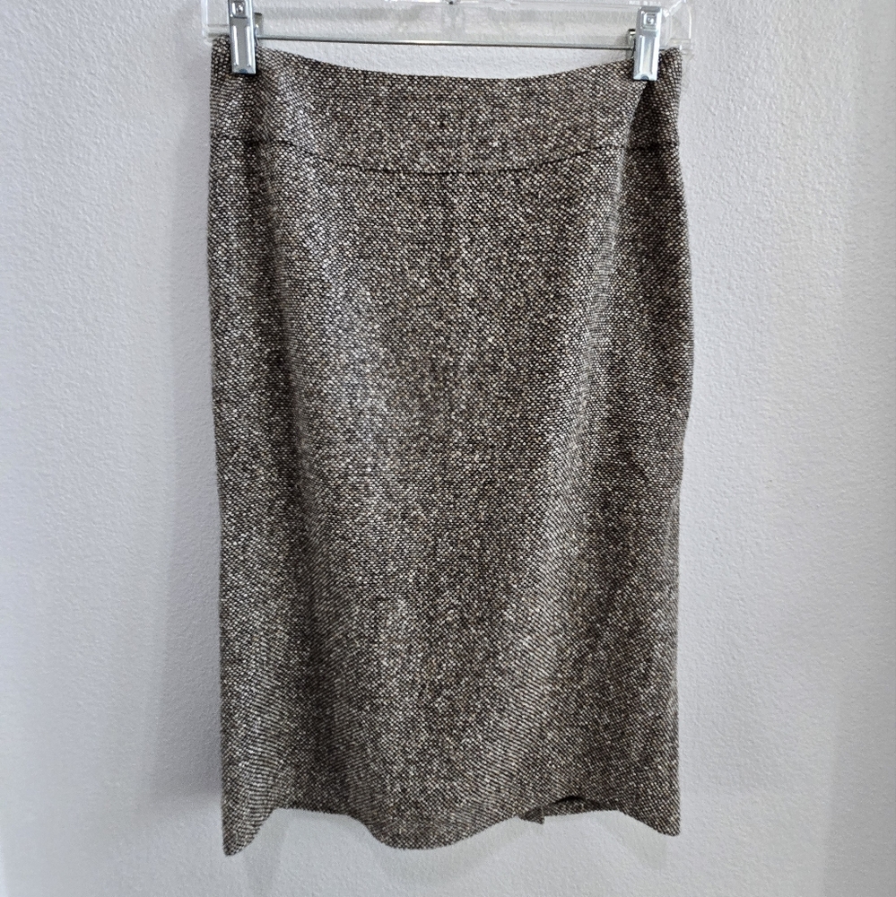Layfette148 tweed skirt brown/tan fully lined, vented back size 0P